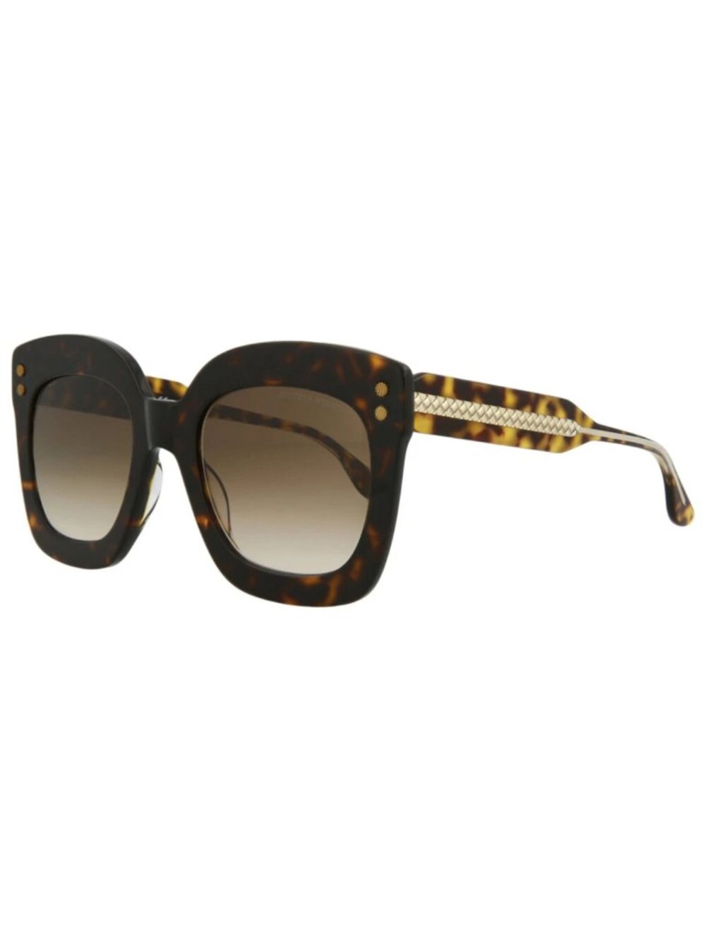 New Bottega Veneta Women's Sunglasses Square Rectangle Acetate Frame Havana Eye